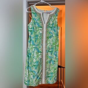 Lilly Pulitzer Green and Blue Floral Mini Dress